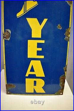 Vintage Good Year Tire Tyre Enamel Porcelain Sign Board Store Display Advertise