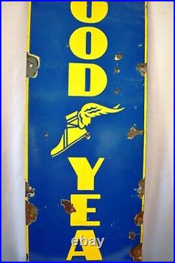 Vintage Good Year Tire Tyres Sign Board Porcelain Enamel Advertising Store Rare