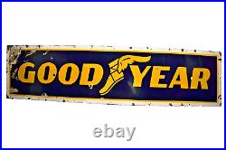 Vintage Good Year Tire Tyres Sign Porcelain Enamel Advertising Gas Pump Board 2