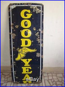 Vintage Good Year Tires Porcelain Enamel Sign Auto Related Collectibles Genuine