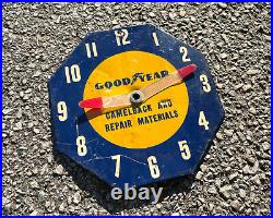 Vintage Good Year Tires Sign We Will Be Back At Timer Clock Camelback Gas & Oil