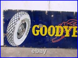 Vintage Good Year Tyre Tire Porcelain Enamel Sign Board Shop Display Gasoline59