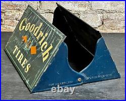 Vintage Goodrich G Tires Advertisement Tire Holder Stand Double Sided Automobile