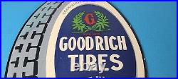 Vintage Goodrich Porcelain Sign Old Cord Tires Auto Car Mechanic Gas Pump Sign