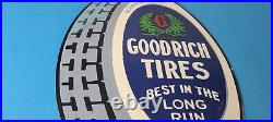 Vintage Goodrich Porcelain Sign Old Cord Tires Auto Car Mechanic Gas Pump Sign