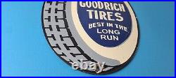 Vintage Goodrich Porcelain Sign Old Cord Tires Auto Car Mechanic Gas Pump Sign