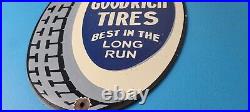 Vintage Goodrich Porcelain Sign Old Cord Tires Auto Car Mechanic Gas Pump Sign