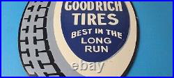 Vintage Goodrich Porcelain Sign Old Cord Tires Auto Car Mechanic Gas Pump Sign