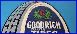 Vintage Goodrich Porcelain Sign Old Cord Tires Auto Car Mechanic Gas Pump Sign