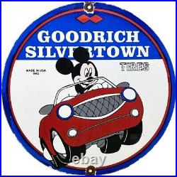 Vintage Goodrich Silvertown Tires Porcelain Sign Gas Oil Disney Mickey Good Year