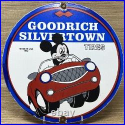 Vintage Goodrich Silvertown Tires Porcelain Sign Gas Oil Disney Mickey Good Year