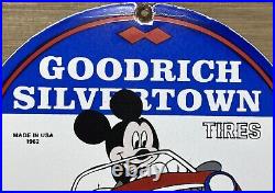 Vintage Goodrich Silvertown Tires Porcelain Sign Gas Oil Disney Mickey Good Year