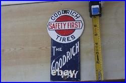 Vintage Goodrich Tires Door Palm Push Porcelain Sign Car Gas Oil Truck