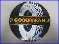 Vintage Goodyear Airplane Tires 12 Porcelain Sign