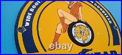Vintage Goodyear Motorcycle Porcelain Gas Wide Tires Service Station Pump Sign