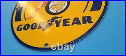 Vintage Goodyear Motorcycle Porcelain Gas Wide Tires Service Station Pump Sign