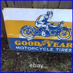 Vintage Goodyear Motorcycle Tire porcelain sign Motorcycle Tires Last One