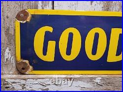 Vintage Goodyear Porcelain Sign Automobile 24 Truck Tire Rubber Parts Supplies