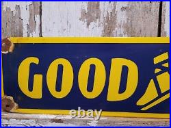 Vintage Goodyear Porcelain Sign Automobile 24 Truck Tire Rubber Parts Supplies