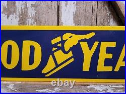 Vintage Goodyear Porcelain Sign Automobile 24 Truck Tire Rubber Parts Supplies