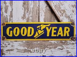 Vintage Goodyear Porcelain Sign Automobile 24 Truck Tire Rubber Parts Supplies