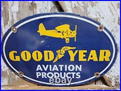 Vintage Goodyear Porcelain Sign Aviation Tires Rubber Products Automobile Parts