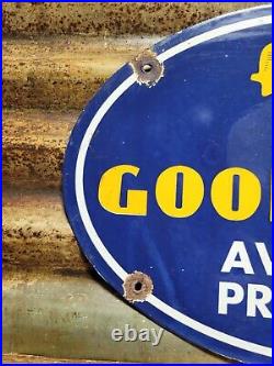 Vintage Goodyear Porcelain Sign Aviation Tires Rubber Products Automobile Parts