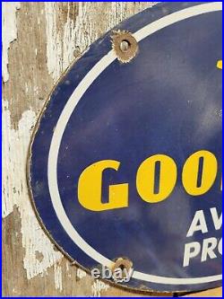 Vintage Goodyear Porcelain Sign Aviation Tires Rubber Products Automobile Parts