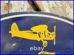 Vintage Goodyear Porcelain Sign Aviation Tires Rubber Products Automobile Parts