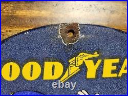 Vintage Goodyear Porcelain Sign Disney Mickey Aviation Tires Rubber Products USA