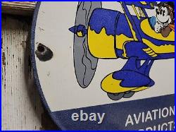 Vintage Goodyear Porcelain Sign Disney Mickey Aviation Tires Rubber Products USA