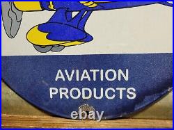 Vintage Goodyear Porcelain Sign Disney Mickey Aviation Tires Rubber Products USA