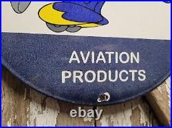 Vintage Goodyear Porcelain Sign Disney Mickey Aviation Tires Rubber Products USA