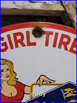 Vintage Goodyear Porcelain Sign Las Vegas Gas Automobile Tire Battery Service