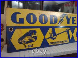 Vintage Goodyear Porcelain Sign Old Automobile Car Parts Dealer Store Motorcycle