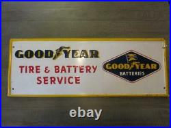 Vintage Goodyear Rack Sign Original Antique Old Tire Rubber Tires 10456