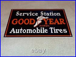 Vintage Goodyear Service Station Automobile Tires 12 Metal Gasoline & Oils Sign