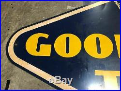 Vintage Goodyear Single Sided Sign Original 72 1954 Tires 6ft racing Good Year