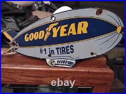 Vintage Goodyear Tire & Battery Service Porcelain Sign