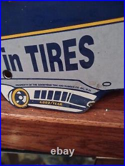 Vintage Goodyear Tire & Battery Service Porcelain Sign