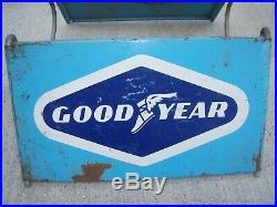 Vintage Goodyear Tire Heavy Duty Folding Metal Stand Rack Holder Store Display