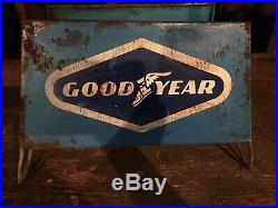 Vintage Goodyear Tire Heavy Duty Folding Metal Stand Rack Holder Store Display