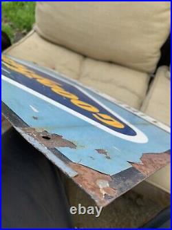 Vintage Goodyear Tire Sales Double sided Painted Metal Sign Oil Gas Auto Truck