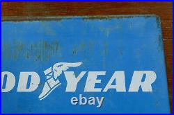 Vintage Goodyear Tire Sign Original Store Display Stand 2 Oil Gas Station Signs