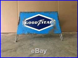 Vintage Goodyear Tire Sign Original Store Display Tire Stand Oil Gas Station