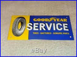 Vintage Goodyear Tires, Batteries & Parts 8 Porcelain Metal Gasoline & Oil Sign