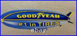 Vintage Goodyear Tires Die-cut Blimp Zeppelin 12 Metal Tire Gasoline & Oil Sign