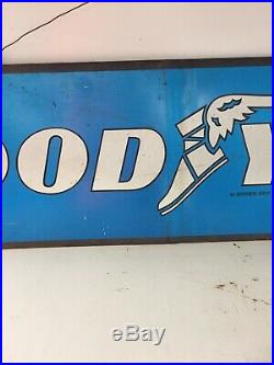 Vintage Goodyear Tires Double Sided Metal Sign 48 X 12 Free Shipping