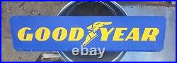 Vintage Goodyear Tires Double Sided Metal Sign Large 48 x 11 inchesDouble Sided