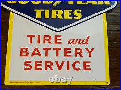 Vintage Goodyear Tires Embossed Metal Sign 7-55